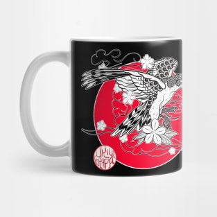 Japanese falcon and cherry blossoms Mug